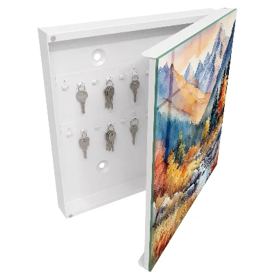 Autumn mountains Key box for wall