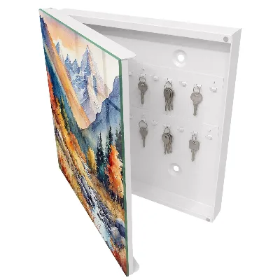 Autumn mountains Key box for wall