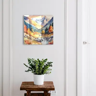 Autumn mountains Key box for wall