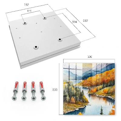 Wall mounted key box mountain autumn design