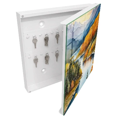 Wall mounted key box mountain autumn design
