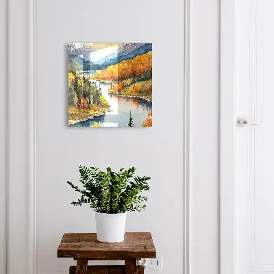 Wall mounted key box mountain autumn design