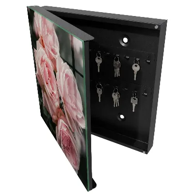 Key cabinet with pink roses design