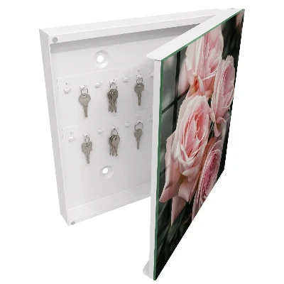 Key cabinet with pink roses design