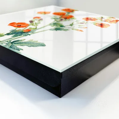 Orange poppies Wall mounted key box