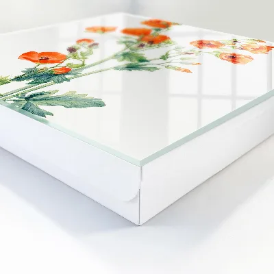 Orange poppies Wall mounted key box