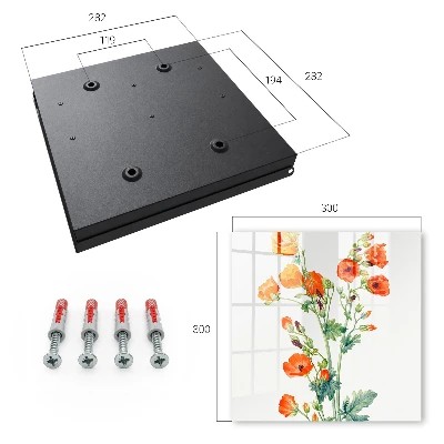 Orange poppies wall-mounted key box orange poppies design