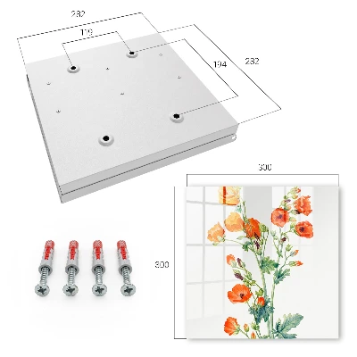 Orange poppies Wall mounted key box