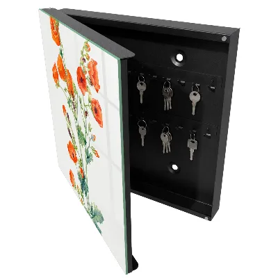 Orange poppies Wall mounted key box