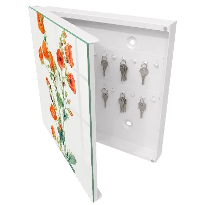 Orange poppies Wall mounted key box