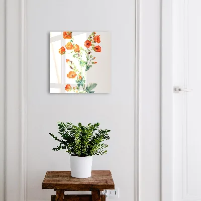 Orange poppies Wall mounted key box