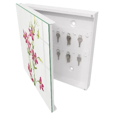 Key cabinet with pink flowers design