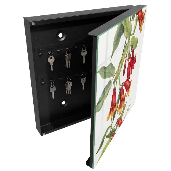 Red flowers Key box for wall