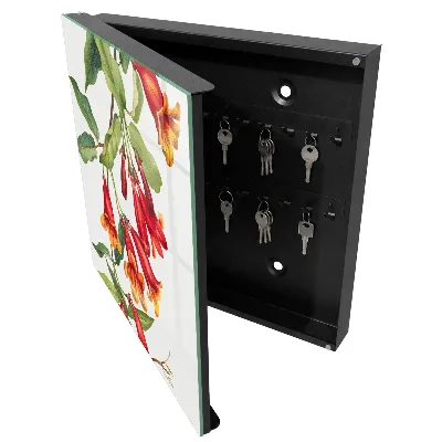 Red flowers Key box for wall