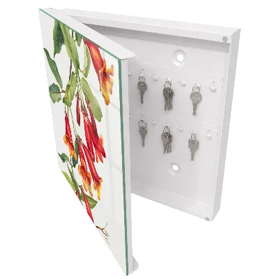 Red flowers Key box for wall