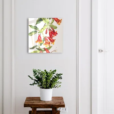 Red flowers Key box for wall