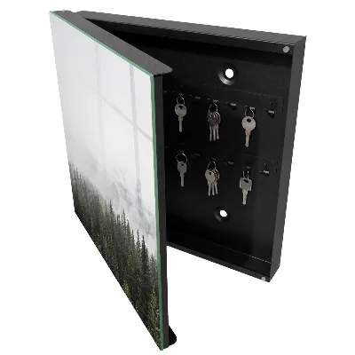 Wall-mounted key box misty pines design