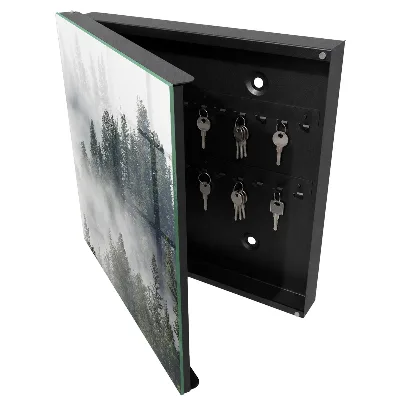 Wall-mounted key box misty forest design