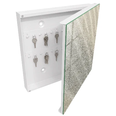 Wall-mounted key box with foamy waves design