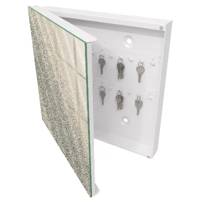 Wall-mounted key box with foamy waves design