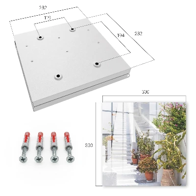 Key cabinet with stairs and plants design