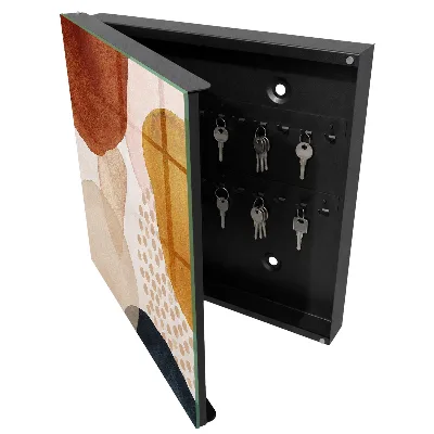 Wall-mounted key box abstract splotches design