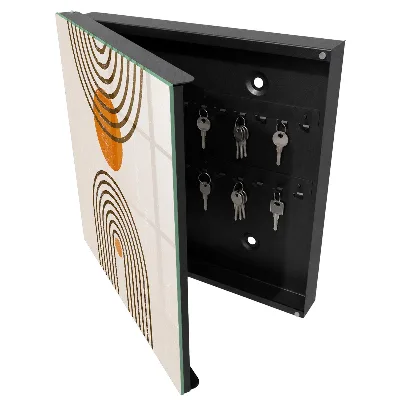 Retro geometry wall mounted key box retro geometry design