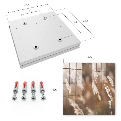 Wall-mounted key box with grasses in the meadow print