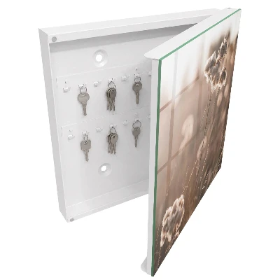 Wall-mounted key box with a natural lightweight design