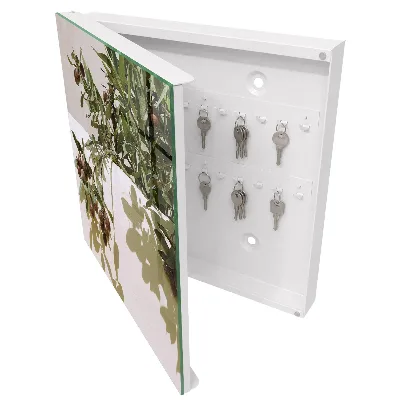 Olive twig wall mounted key box with olive twig design
