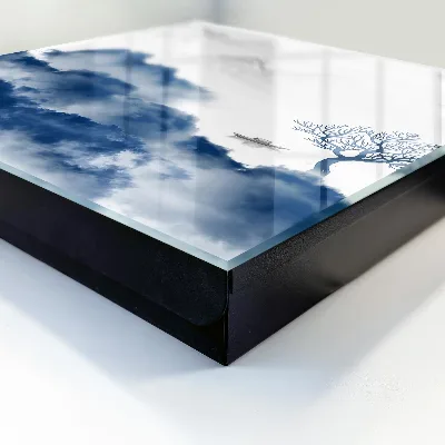 Wall-mounted key box mysterious mountains design