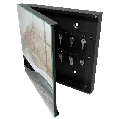 Wall-mounted key box in pastel harmony