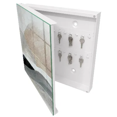 Wall-mounted key box in pastel harmony