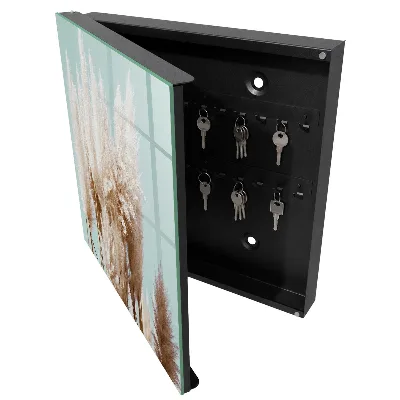Key cabinet with a natural charm finish