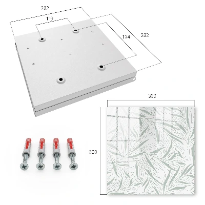 Wall-mounted key box with leaves pattern