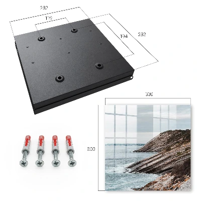 Key cabinet with coastal landscape print