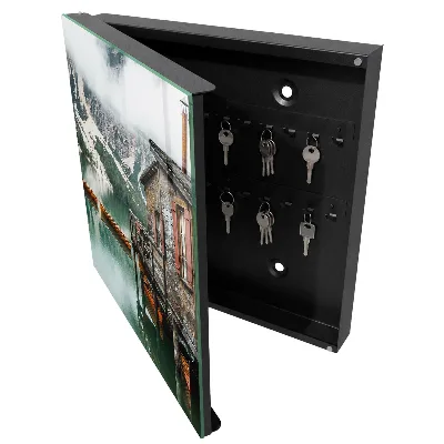 Wall mounted key box mountain peace design