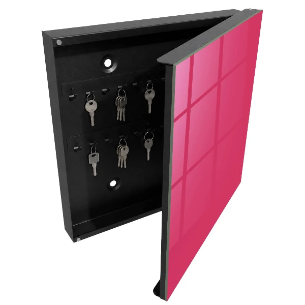 Wall mounted key box in vibrant pink
