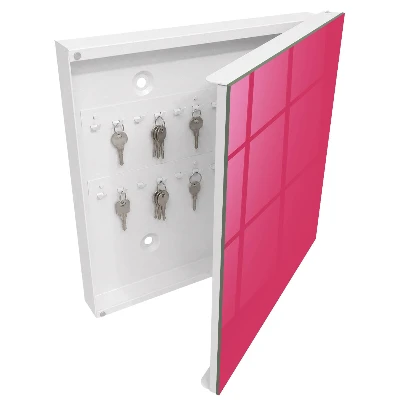 Wall mounted key box in vibrant pink