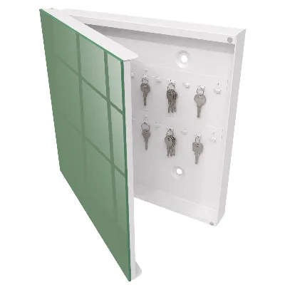Wall mounted key box muted green
