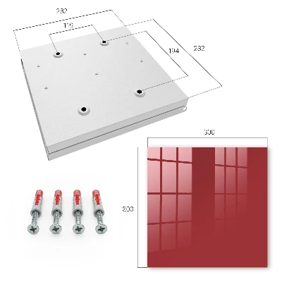 Wall-mounted key box burgundy