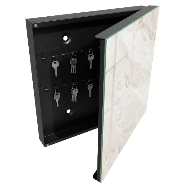 Key cabinet in neutral marble