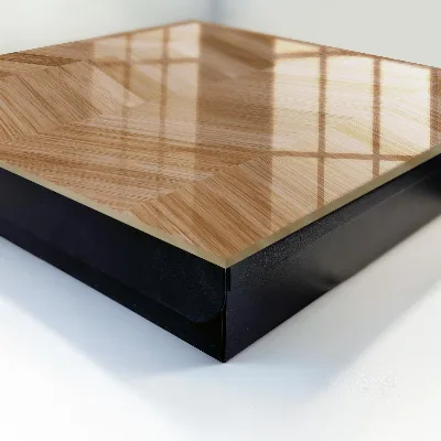 Key cabinet with a wood herringbone design