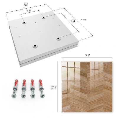 Key cabinet with a wood herringbone design