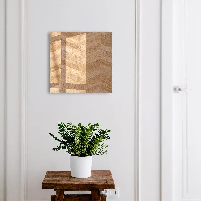 Key cabinet with a wood herringbone design