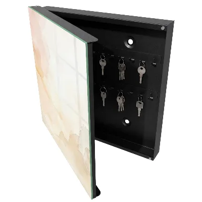 Wall-mounted key box with light landscape print