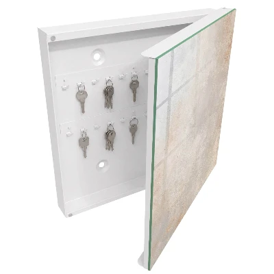 Rustic elegance wall mounted key box key storage organizer with a farmhouse design