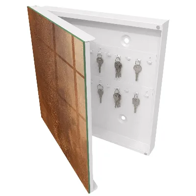Key cabinet with leather texture