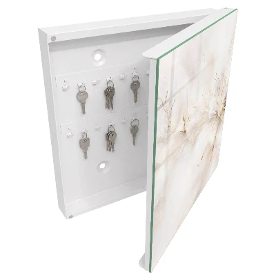 Floral wall-mounted key box with an elegant flower design