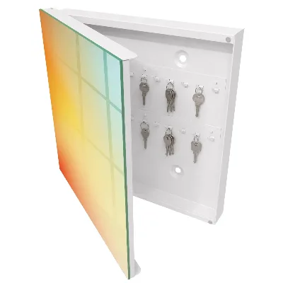 Wall mounted key box with a colorful gradient finish